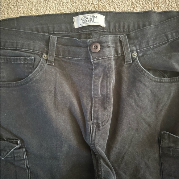 Golden denim Men's Black Cargo Jeans - Picture 2 of 5
